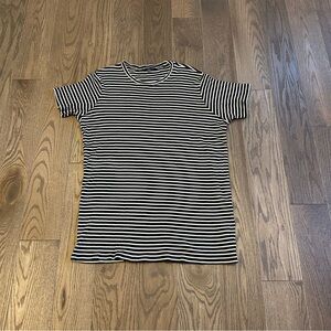 Brandy Melville Women's One Size OS Black White Striped Crew Tee T Shirt Dress